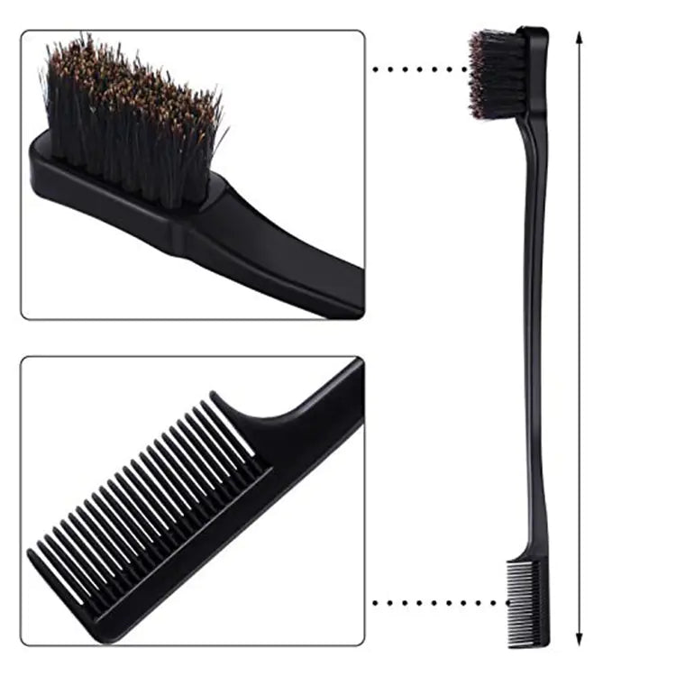 Double-Ended Toothbrush Style Eyebrow and Hair Brush